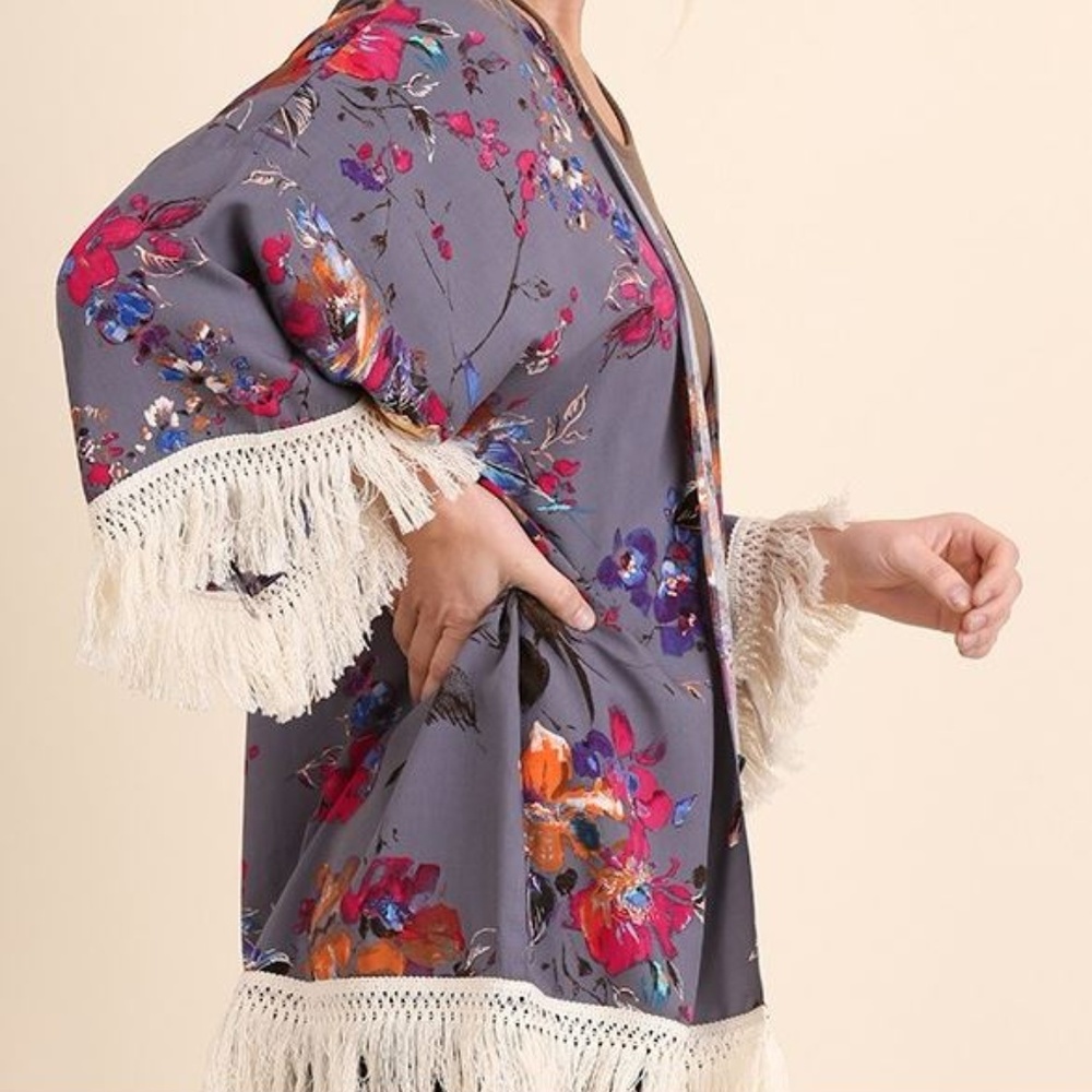 Purple floral kimono